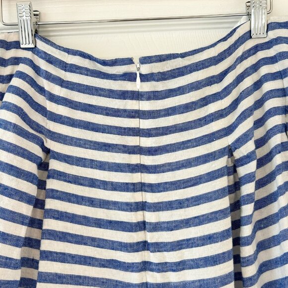 Talbots Blue White Striped Linen A-Line Midi Skirt Size 16 Cotton Lined EUC - Picture 6 of 6